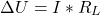 \begin{align*}\Delta U=I*R_L\end{align*}