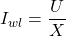 I_{wl} = \dfrac{U}{X}