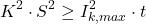 \[K^2 \cdot S^2 \geq I_{k,max}^2 \cdot t\]