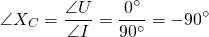 \[\angle X_C=\frac{\angle U}{\angle I}=\frac{0^\circ}{90^\circ}=-90^\circ\]