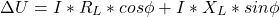 \begin{align*}\Delta U=I*R_L*cos\phi+I*X_L*sin\phi\end{align*}